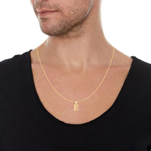 Load image into Gallery viewer, 10k Yellow Gold 0.45" Personalized Lighting Alphabet Letter A - Z Initial Charm Pendant with optional Extendable Chain Necklace