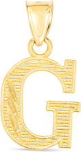 Load image into Gallery viewer, 10k Yellow Gold 0.45" Personalized Lighting Alphabet Letter A - Z Initial Charm Pendant with optional Extendable Chain Necklace