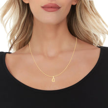 Load image into Gallery viewer, 10k Yellow Gold 0.45" Personalized Lighting Alphabet Letter A - Z Initial Charm Pendant with optional Extendable Chain Necklace