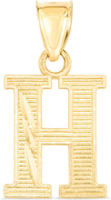 Load image into Gallery viewer, 10k Yellow Gold 0.45" Personalized Lighting Alphabet Letter A - Z Initial Charm Pendant with optional Extendable Chain Necklace