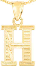 Load image into Gallery viewer, 10k Yellow Gold 0.45" Personalized Lighting Alphabet Letter A - Z Initial Charm Pendant with optional Extendable Chain Necklace