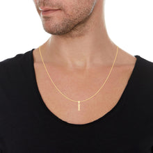 Load image into Gallery viewer, 10k Yellow Gold 0.45" Personalized Lighting Alphabet Letter A - Z Initial Charm Pendant with optional Extendable Chain Necklace