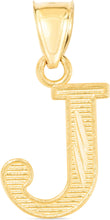 Load image into Gallery viewer, 10k Yellow Gold 0.45" Personalized Lighting Alphabet Letter A - Z Initial Charm Pendant with optional Extendable Chain Necklace