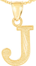 Load image into Gallery viewer, 10k Yellow Gold 0.45" Personalized Lighting Alphabet Letter A - Z Initial Charm Pendant with optional Extendable Chain Necklace