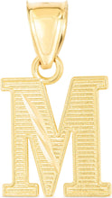 Load image into Gallery viewer, 10k Yellow Gold 0.45" Personalized Lighting Alphabet Letter A - Z Initial Charm Pendant with optional Extendable Chain Necklace
