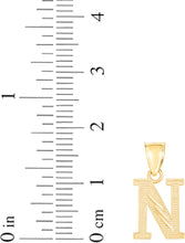 Load image into Gallery viewer, 10k Yellow Gold 0.45" Personalized Lighting Alphabet Letter A - Z Initial Charm Pendant with optional Extendable Chain Necklace