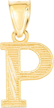 Load image into Gallery viewer, 10k Yellow Gold 0.45" Personalized Lighting Alphabet Letter A - Z Initial Charm Pendant with optional Extendable Chain Necklace