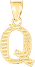 Load image into Gallery viewer, 10k Yellow Gold 0.45" Personalized Lighting Alphabet Letter A - Z Initial Charm Pendant with optional Extendable Chain Necklace