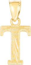 Load image into Gallery viewer, 10k Yellow Gold 0.45" Personalized Lighting Alphabet Letter A - Z Initial Charm Pendant with optional Extendable Chain Necklace
