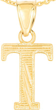 Load image into Gallery viewer, 10k Yellow Gold 0.45" Personalized Lighting Alphabet Letter A - Z Initial Charm Pendant with optional Extendable Chain Necklace