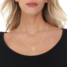 Load image into Gallery viewer, 10k Yellow Gold 0.45" Personalized Lighting Alphabet Letter A - Z Initial Charm Pendant with optional Extendable Chain Necklace