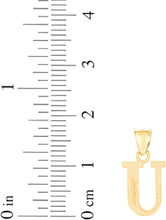 Load image into Gallery viewer, 10k Yellow Gold 0.45" Personalized Lighting Alphabet Letter A - Z Initial Charm Pendant with optional Extendable Chain Necklace