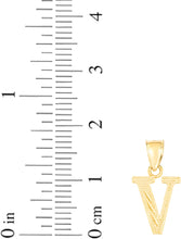 Load image into Gallery viewer, 10k Yellow Gold 0.45" Personalized Lighting Alphabet Letter A - Z Initial Charm Pendant with optional Extendable Chain Necklace