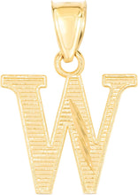 Load image into Gallery viewer, 10k Yellow Gold 0.45" Personalized Lighting Alphabet Letter A - Z Initial Charm Pendant with optional Extendable Chain Necklace