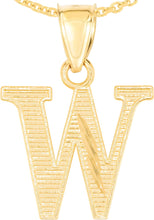 Load image into Gallery viewer, 10k Yellow Gold 0.45" Personalized Lighting Alphabet Letter A - Z Initial Charm Pendant with optional Extendable Chain Necklace