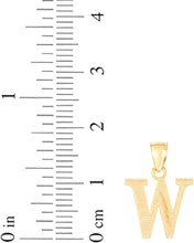 Load image into Gallery viewer, 10k Yellow Gold 0.45" Personalized Lighting Alphabet Letter A - Z Initial Charm Pendant with optional Extendable Chain Necklace