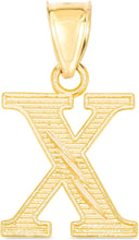 Load image into Gallery viewer, 10k Yellow Gold 0.45" Personalized Lighting Alphabet Letter A - Z Initial Charm Pendant with optional Extendable Chain Necklace