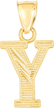 Load image into Gallery viewer, 10k Yellow Gold 0.45" Personalized Lighting Alphabet Letter A - Z Initial Charm Pendant with optional Extendable Chain Necklace