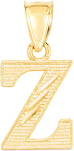 Load image into Gallery viewer, 10k Yellow Gold 0.45" Personalized Lighting Alphabet Letter A - Z Initial Charm Pendant with optional Extendable Chain Necklace
