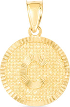Load image into Gallery viewer, 10k Yellow Gold 0.63" Personalized Medallion Alphabet Letter A - Z Initial Charm Pendant with optional Extendable Chain Necklace