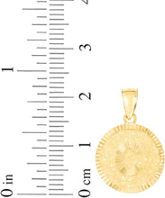 Load image into Gallery viewer, 10k Yellow Gold 0.63" Personalized Medallion Alphabet Letter A - Z Initial Charm Pendant with optional Extendable Chain Necklace