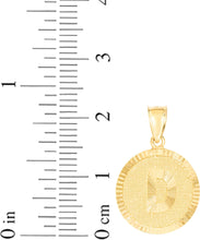 Load image into Gallery viewer, 10k Yellow Gold 0.63" Personalized Medallion Alphabet Letter A - Z Initial Charm Pendant with optional Extendable Chain Necklace