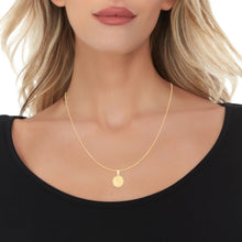 Load image into Gallery viewer, 10k Yellow Gold 0.63" Personalized Medallion Alphabet Letter A - Z Initial Charm Pendant with optional Extendable Chain Necklace