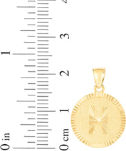 Load image into Gallery viewer, 10k Yellow Gold 0.63" Personalized Medallion Alphabet Letter A - Z Initial Charm Pendant with optional Extendable Chain Necklace