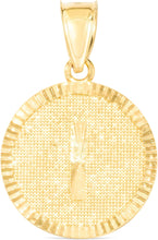 Load image into Gallery viewer, 10k Yellow Gold 0.63" Personalized Medallion Alphabet Letter A - Z Initial Charm Pendant with optional Extendable Chain Necklace