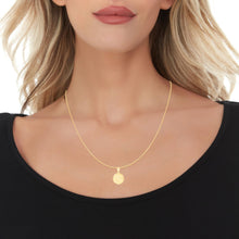 Load image into Gallery viewer, 10k Yellow Gold 0.63" Personalized Medallion Alphabet Letter A - Z Initial Charm Pendant with optional Extendable Chain Necklace