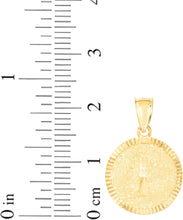 Load image into Gallery viewer, 10k Yellow Gold 0.63" Personalized Medallion Alphabet Letter A - Z Initial Charm Pendant with optional Extendable Chain Necklace