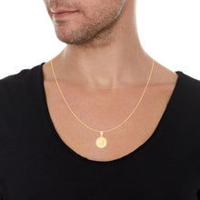 Load image into Gallery viewer, 10k Yellow Gold 0.63" Personalized Medallion Alphabet Letter A - Z Initial Charm Pendant with optional Extendable Chain Necklace