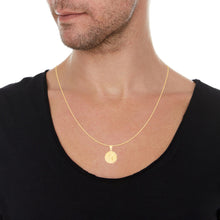 Load image into Gallery viewer, 10k Yellow Gold 0.63" Personalized Medallion Alphabet Letter A - Z Initial Charm Pendant with optional Extendable Chain Necklace