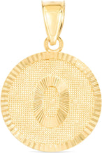 Load image into Gallery viewer, 10k Yellow Gold 0.63" Personalized Medallion Alphabet Letter A - Z Initial Charm Pendant with optional Extendable Chain Necklace