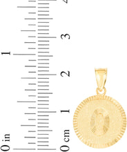 Load image into Gallery viewer, 10k Yellow Gold 0.63" Personalized Medallion Alphabet Letter A - Z Initial Charm Pendant with optional Extendable Chain Necklace