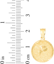 Load image into Gallery viewer, 10k Yellow Gold 0.63" Personalized Medallion Alphabet Letter A - Z Initial Charm Pendant with optional Extendable Chain Necklace