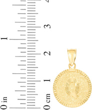 Load image into Gallery viewer, 10k Yellow Gold 0.63" Personalized Medallion Alphabet Letter A - Z Initial Charm Pendant with optional Extendable Chain Necklace