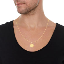 Load image into Gallery viewer, 10k Yellow Gold 0.63" Personalized Medallion Alphabet Letter A - Z Initial Charm Pendant with optional Extendable Chain Necklace