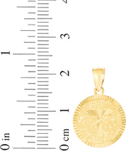 Load image into Gallery viewer, 10k Yellow Gold 0.63" Personalized Medallion Alphabet Letter A - Z Initial Charm Pendant with optional Extendable Chain Necklace