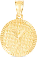 Load image into Gallery viewer, 10k Yellow Gold 0.63" Personalized Medallion Alphabet Letter A - Z Initial Charm Pendant with optional Extendable Chain Necklace