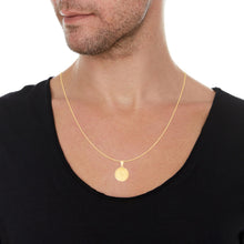 Load image into Gallery viewer, 10k Yellow Gold 0.63" Personalized Medallion Alphabet Letter A - Z Initial Charm Pendant with optional Extendable Chain Necklace