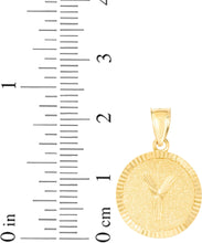 Load image into Gallery viewer, 10k Yellow Gold 0.63" Personalized Medallion Alphabet Letter A - Z Initial Charm Pendant with optional Extendable Chain Necklace