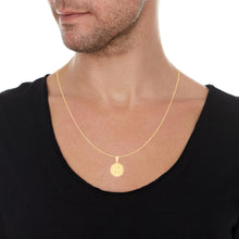 Load image into Gallery viewer, 10k Yellow Gold 0.63" Personalized Medallion Alphabet Letter A - Z Initial Charm Pendant with optional Extendable Chain Necklace