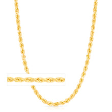 Load image into Gallery viewer, 10k Yellow Gold 6mm Diamond Cut Lite Rope Chain Necklace