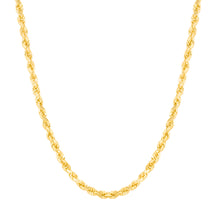 Load image into Gallery viewer, 10k Yellow Gold 6mm Diamond Cut Lite Rope Chain Necklace