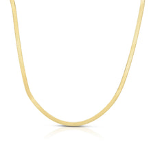 Load image into Gallery viewer, 10k Yellow Gold 3mm Solid Herringbone Chain Necklace and Bracelet Set