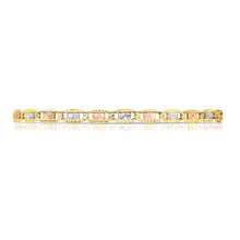 Load image into Gallery viewer, 10k Tri-Color Gold 4.2mm Valentino Link Chain Necklace