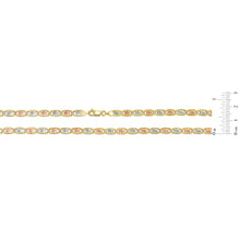 Load image into Gallery viewer, 10k Tri-Color Gold 5mm Valentino Link Chain Bracelet or Anklet