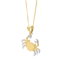 Load image into Gallery viewer, Floreo 10K Two-Tone Gold 17.6mm Crab Charm Pendant Necklace
