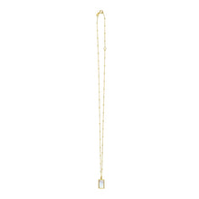 Load image into Gallery viewer, 14k Yellow Gold Onyx Malachite Mother of Pearl Rectangle Square Solid Beaded Chain Necklace